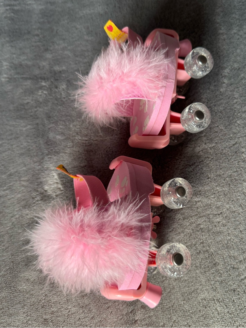 Build-A-Bear Pink Fuzzy Roller Skates Glitter Wheels Plush Accessory